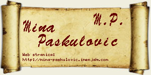 Mina Paskulović vizit kartica